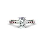 Load image into Gallery viewer, radiant-cut-cathedral-pave-diamond-engagement-ring-with-ruby-in-white-gold-FD11145RARGRUDR-NL-WG
