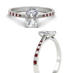 Load image into Gallery viewer, radiant-cut-cathedral-pave-diamond-engagement-ring-with-ruby-in-white-gold-FD11145RARGRUDRANGLE3-NL-WG
