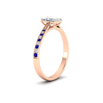 Load image into Gallery viewer, radiant-cut-cathedral-pave-diamond-engagement-ring-with-sapphire-in-rose-gold-FD11145RARGSABLANGLE2-NL-RG
