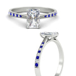 Load image into Gallery viewer, radiant-cut-cathedral-pave-diamond-engagement-ring-with-sapphire-in-white-gold-FD11145RARGSABLANGLE3-NL-WG
