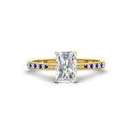 Load image into Gallery viewer, radiant-cut-cathedral-pave-diamond-engagement-ring-with-sapphire-in-yellow-gold-FD11145RARGSABL-NL-YG
