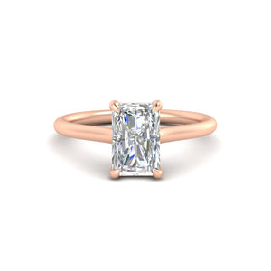 Radiant Cut Cathedral Solitaire Engagement Ring