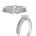 Load image into Gallery viewer, radiant-cut-celtic-engraved-solitaire-ring-in-white-gold-fdenr8544rarangle3-nl-wg
