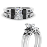 Load image into Gallery viewer, radiant-cut-channel-three-stone-diamond-engagement-ring-with-black-diamond-in-white-gold-FDENS205RAGBLACK-NL-WG.jpg
