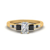 Load image into Gallery viewer, radiant-cut-channel-three-stone-diamond-engagement-ring-with-black-diamond-in-yellow-gold-FDENS205RARGBLACK-NL-YG.jpg
