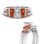 Load image into Gallery viewer, radiant-cut-channel-three-stone-diamond-engagement-ring-with-orange-sapphire-in-white-gold-FDENS205RAGSAOR-NL-WG.jpg
