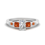 Load image into Gallery viewer, radiant-cut-channel-three-stone-diamond-engagement-ring-with-orange-sapphire-in-white-gold-FDENS205RARGSAOR-NL-WG.jpg
