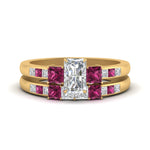 Load image into Gallery viewer, radiant-cut-channel-three-stone-diamond-engagement-ring-with-pink-sapphire-in-yellow-gold-FDENS205RAGSADRPI-NL-YG.jpg