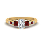 Load image into Gallery viewer, radiant-cut-channel-three-stone-diamond-engagement-ring-with-ruby-in-yellow-gold-FDENS205RARGRUDR-NL-YG.jpg
