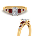 Load image into Gallery viewer, radiant-cut-channel-three-stone-diamond-engagement-ring-with-ruby-in-yellow-gold-FDENS205RARGRUDR-NL-YG.jpg
