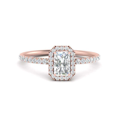 Halo Petite Radiant Diamond Ring