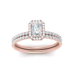 Load image into Gallery viewer, radiant-cut-diamond-halo-wedding-ring-set-in-rose-gold-FD-8523RA-NL-RG
