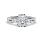 Load image into Gallery viewer, radiant-cut-diamond-halo-wedding-ring-set-in-white-gold-FD-8523RA-NL-WG