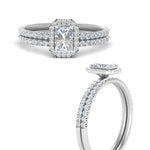 Load image into Gallery viewer, radiant-cut-diamond-halo-wedding-ring-set-in-white-gold-FD-8523RA-NL-WG
