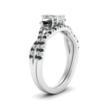 Load image into Gallery viewer, radiant-cut-diamond-twisted-floral-prong-black-diamond-wedding-set-white-gold-FD10257RAGBLACK-ANGLE2-NL-WG?v=1756360068
