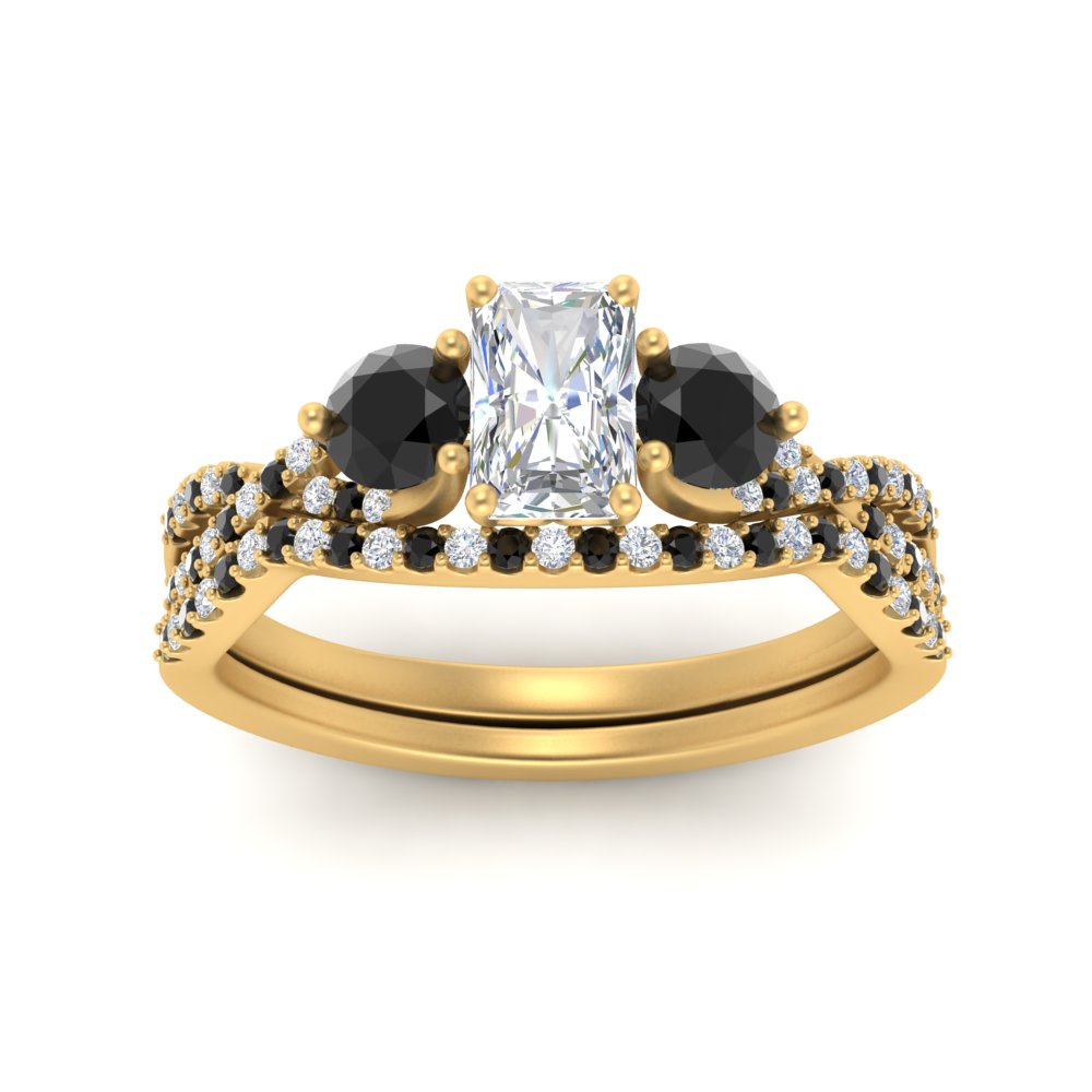 radiant-cut-diamond-twisted-floral-prong-black-diamond-wedding-set-yellow-gold-FD10257RAGBLACK-ANGLE5-NL-YG?v=1756360067