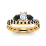 Load image into Gallery viewer, radiant-cut-diamond-twisted-floral-prong-black-diamond-wedding-set-yellow-gold-FD10257RAGBLACK-ANGLE5-NL-YG_2c65a710-10d5-41a0-b984-f57d8ff01ab3?v=1756360179
