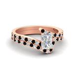 Load image into Gallery viewer, radiant-cut-diamond-wedding-ring-set-with-black-diamond-in-FDENS3007RAGBLACK-NL-RG
