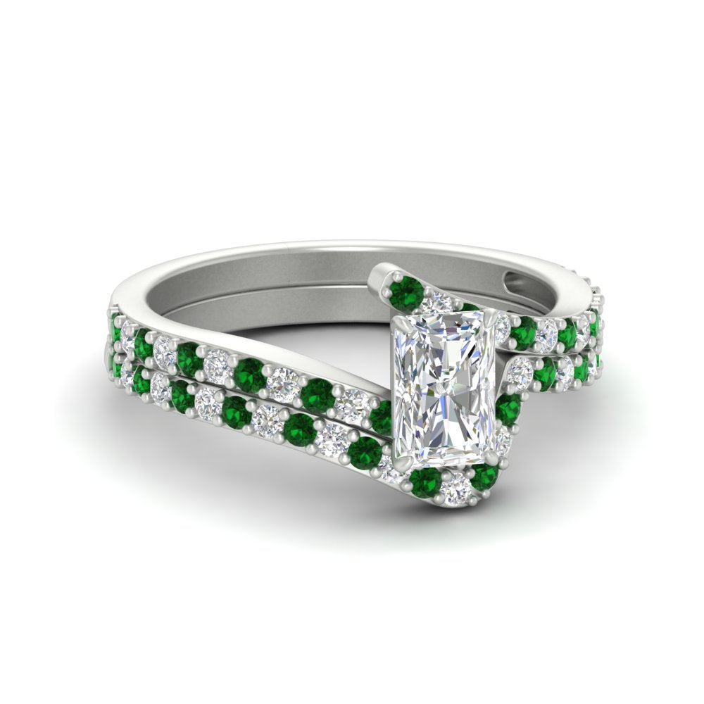 radiant-cut-diamond-wedding-ring-set-with-emerald-in-FDENS3007RAGEMGR-NL-WG