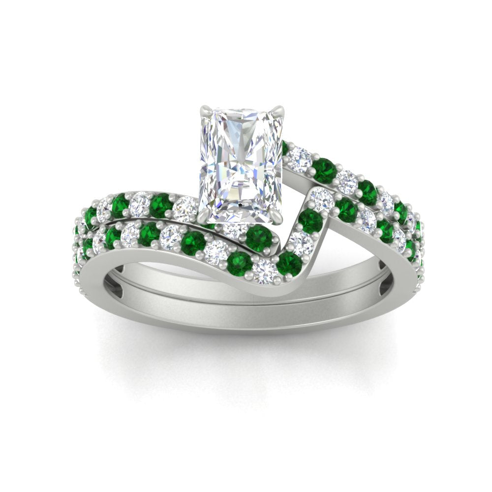 radiant-cut-diamond-wedding-ring-set-with-emerald-in-FDENS3007RAGEMGR-NL-WG