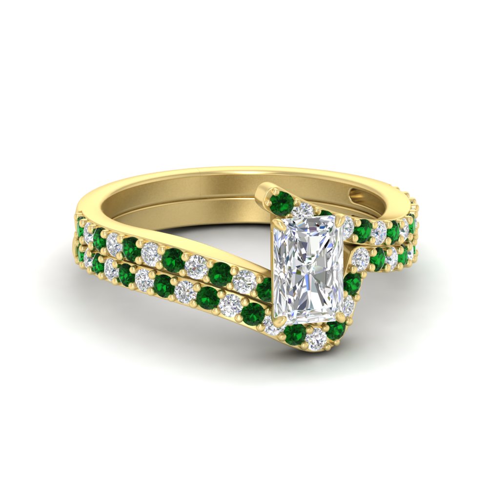 radiant-cut-diamond-wedding-ring-set-with-emerald-in-FDENS3007RAGEMGR-NL-YG