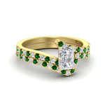 Load image into Gallery viewer, radiant-cut-diamond-wedding-ring-set-with-emerald-in-FDENS3007RAGEMGR-NL-YG

