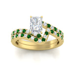 Load image into Gallery viewer, radiant-cut-diamond-wedding-ring-set-with-emerald-in-FDENS3007RAGEMGR-NL-YG
