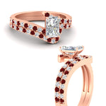 Load image into Gallery viewer, radiant-cut-diamond-wedding-ring-set-with-ruby-in-FDENS3007RAGRUDR-NL-RG

