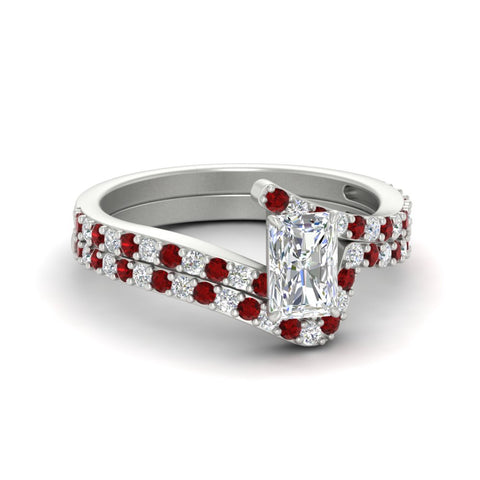 radiant-cut-diamond-wedding-ring-set-with-ruby-in-FDENS3007RAGRUDR-NL-WG