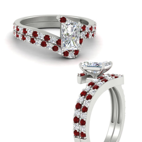 radiant-cut-diamond-wedding-ring-set-with-ruby-in-FDENS3007RAGRUDR-NL-WG