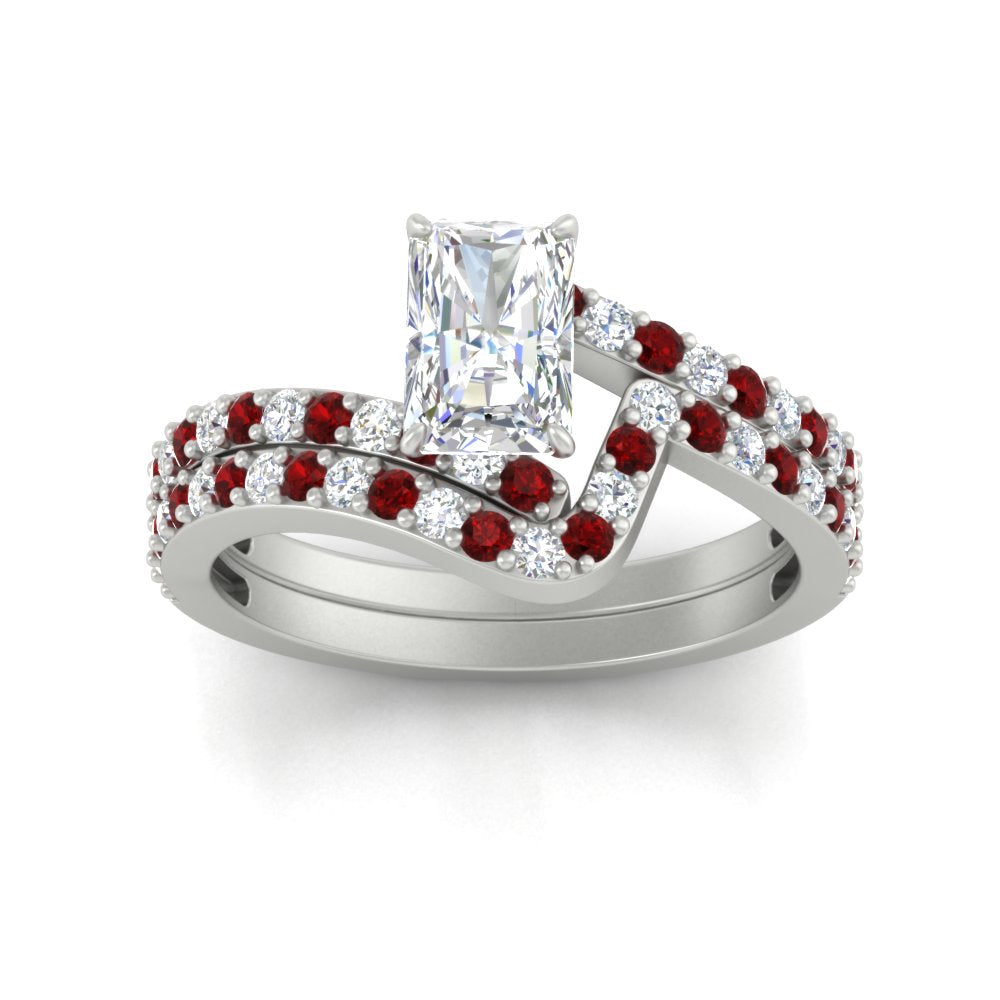 radiant-cut-diamond-wedding-ring-set-with-ruby-in-FDENS3007RAGRUDR-NL-WG