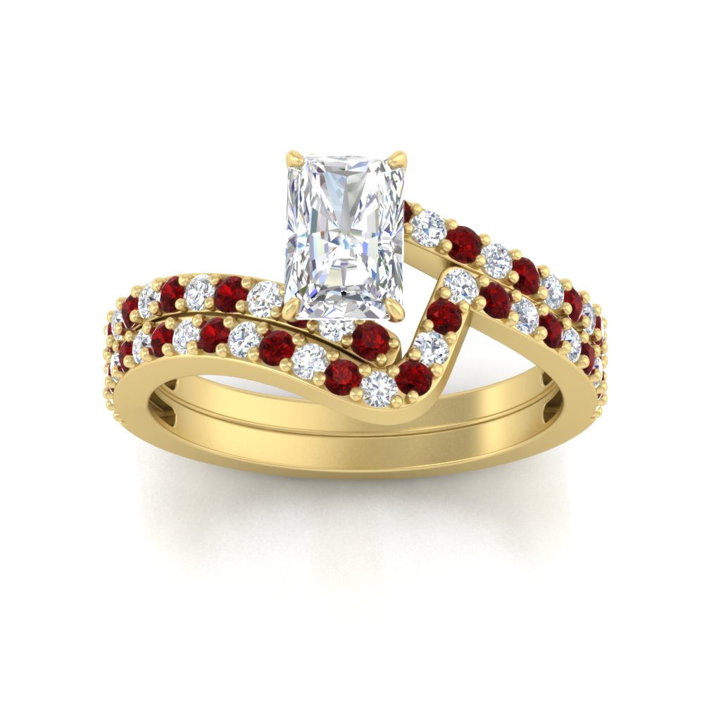 radiant-cut-diamond-wedding-ring-set-with-ruby-in-FDENS3007RAGRUDR-NL-YG