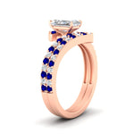 Load image into Gallery viewer, radiant-cut-diamond-wedding-ring-set-with-sapphire-in-FDENS3007RAGSABL-NL-RG
