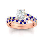Load image into Gallery viewer, radiant-cut-diamond-wedding-ring-set-with-sapphire-in-FDENS3007RAGSABL-NL-RG
