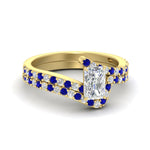 Load image into Gallery viewer, radiant-cut-diamond-wedding-ring-set-with-sapphire-in-FDENS3007RAGSABL-NL-YG
