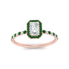Load image into Gallery viewer, radiant-cut-emerald-halo-petite-engagement-ring-in-rose-gold-FD8523RARGEMGRANGLE3-NL-RG