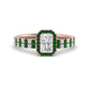Load image into Gallery viewer, radiant-cut-emerald-halo-wedding-ring-set-in-rose-gold-FD-8523RAGEMGR-NL-RG