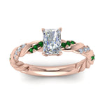 Load image into Gallery viewer, radiant-cut-emerald-twisted-vine-engagement-ring-in-rose-gold-FD9127RARGEMGRANGLE5-NL-RG
