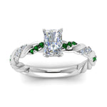 Load image into Gallery viewer, radiant-cut-emerald-twisted-vine-engagement-ring-in-white-gold-FD9127RARGEMGRANGLE5-NL-WG
