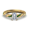 Load image into Gallery viewer, radiant-cut-emerald-twisted-vine-engagement-ring-in-yellow-gold-FD9127RARGEMGR-NL-YG