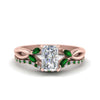 Load image into Gallery viewer, radiant-cut-engagement-ring-with-emerald-band-in-rose-gold-FD8300RAB3GEMGR-NL-RG.jpg