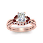 Load image into Gallery viewer, radiant-cut-engagement-ring-with-ruby-band-in-rose-gold-FD8300RAB3GRUDR-NL-RG.jpg
