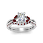 Load image into Gallery viewer, radiant-cut-engagement-ring-with-ruby-band-in-white-gold-FD8300RAB3GRUDR-NL-WG.jpg
