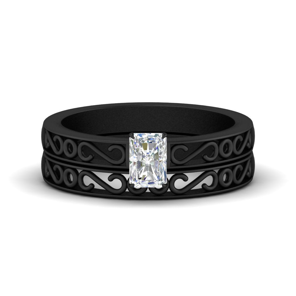 radiant-cut-filigree-single-stone-diamond-wedding-ring-set-in-black-gold-FDENS3289RA-NL-BG.jpg?v=1763371083