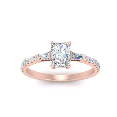 Delicate Antique Pave Radiant Engagement Ring