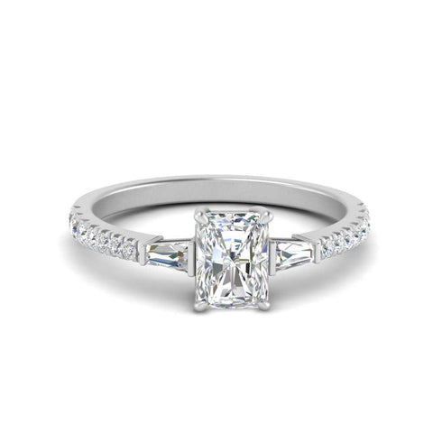 Delicate Antique Pave Radiant Engagement Ring