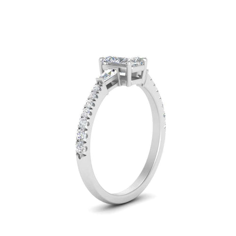 Delicate Antique Pave Radiant Engagement Ring