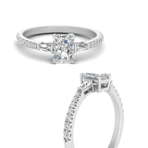 Delicate Antique Pave Radiant Engagement Ring