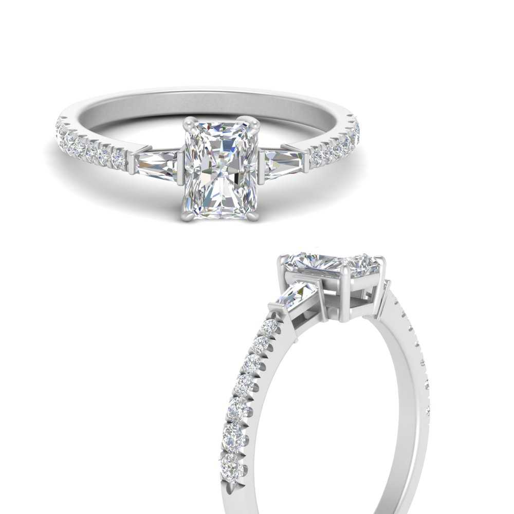 Delicate Antique Pave Radiant Cut Diamond Ring