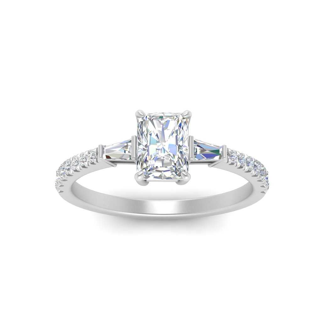 Delicate Antique Pave Radiant Engagement Ring